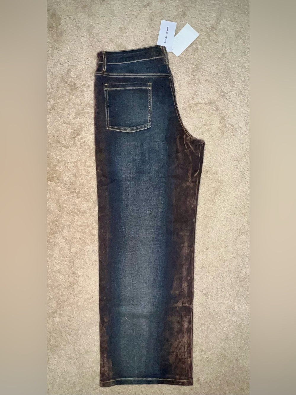 Wide-Leg Jeans in Dark Blue Brown Wash - Women's 31 - Picture 3 of 4